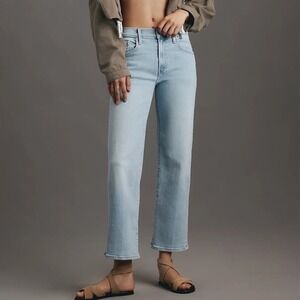 NWT MOTHER Lil Rambler Straight Leg Ankle Zip Jean 24P $238 Anthropologie Petite